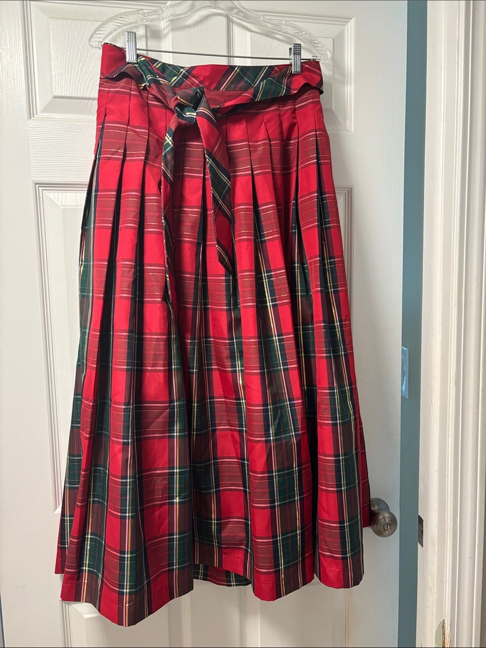 Talbots Formal Red Plaid Skirt